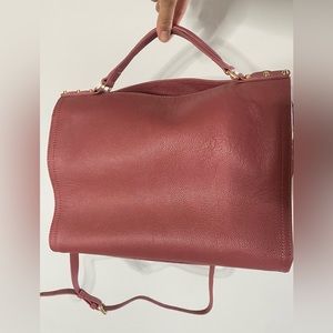 Muted Red leather satchel bag C & C California